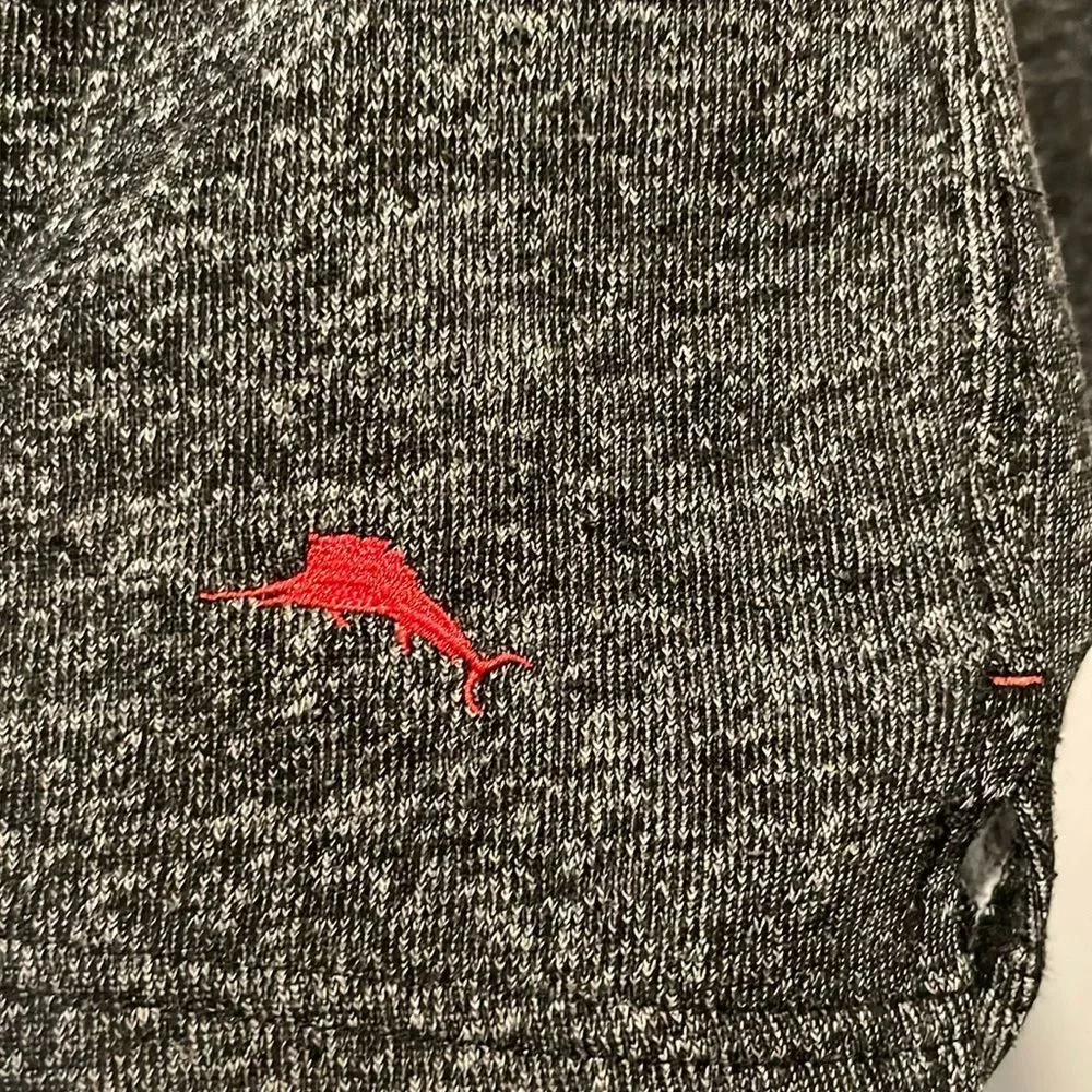 Tommy Bahama- Grey Pullover Crew Neck Red Logo Fleece Lined Sweater- Size XL